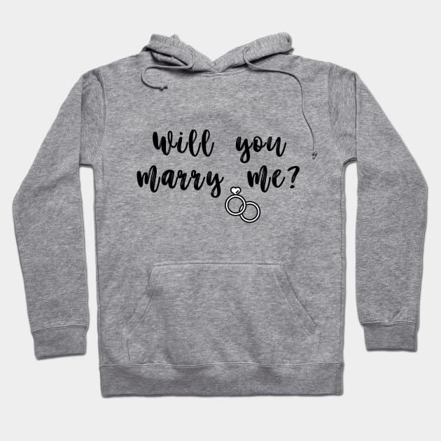 Couple Matching Marriage Proposal – Will You Marry Me Design Hoodie by mook design